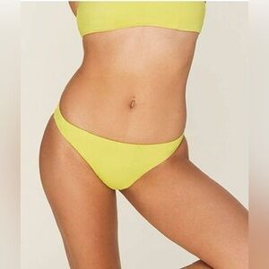NWT Andie Swim Cheeky Bottom in Yellow, Medium Rise, High Leg Cut, XL